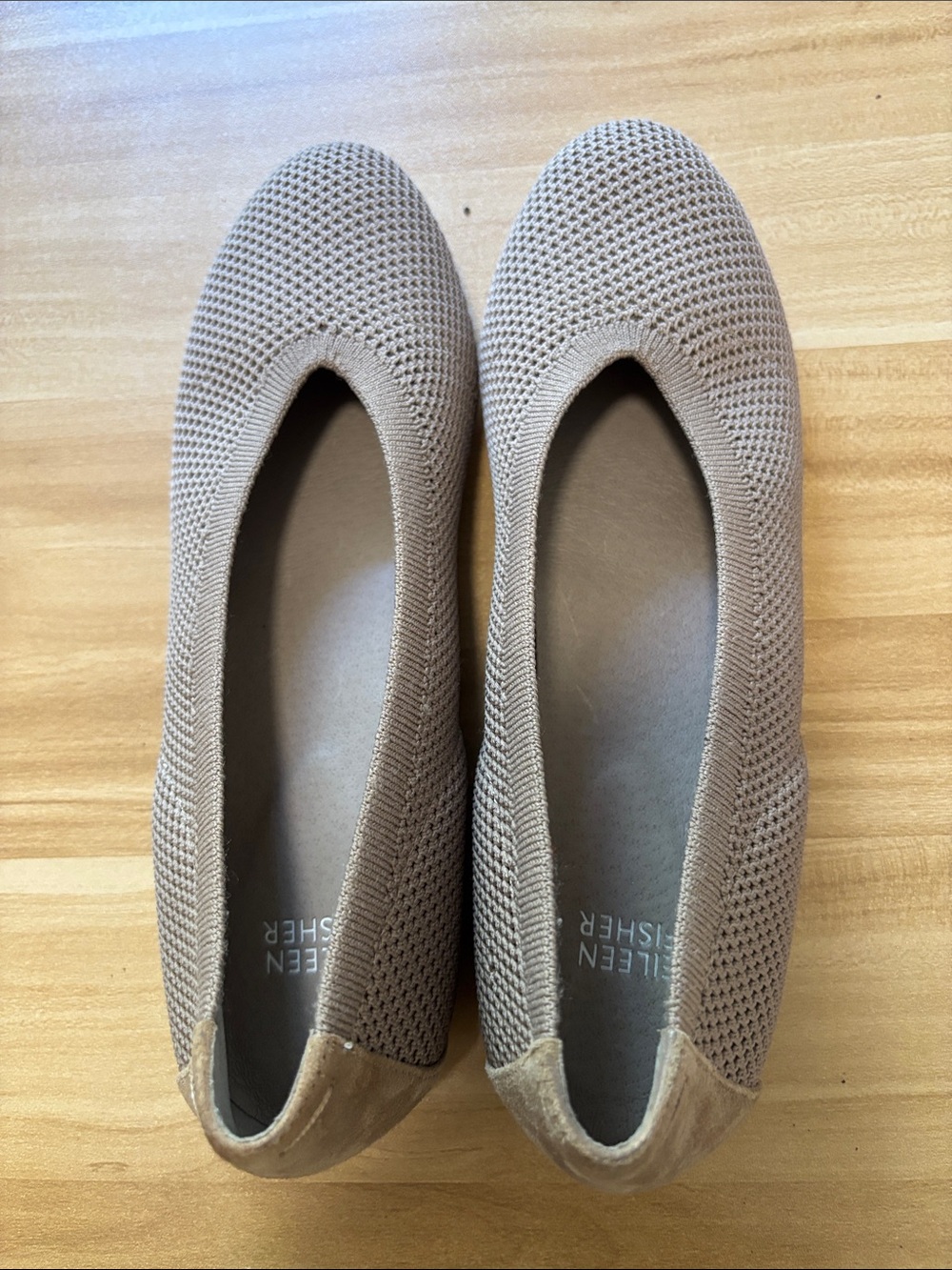 Eileen Fisher Knit Slip-On Flats — Taupe Knit